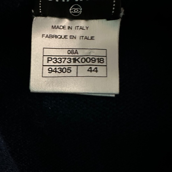 CHANEL NAVY BLUE BUTTON UP FRONT KNEE LENGTH SWEATER - Picture 5 of 10